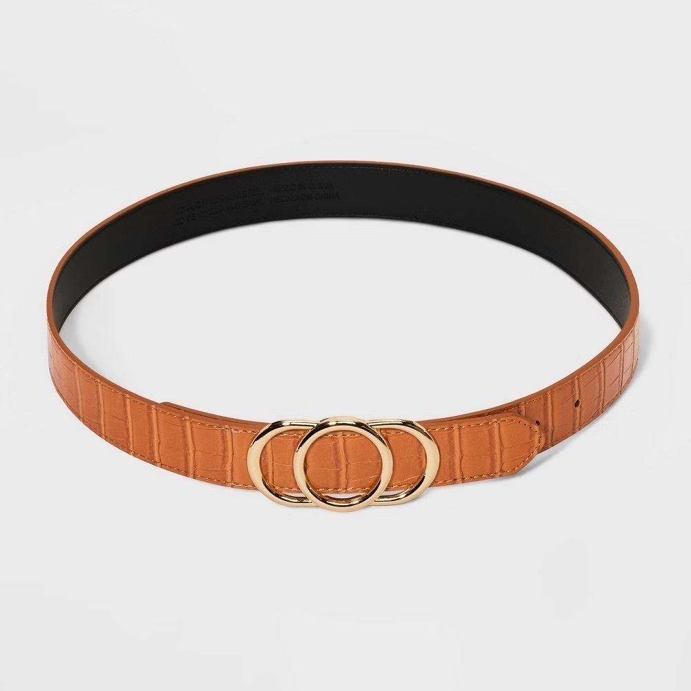 A New Day Triple Plaque Belt Cognac